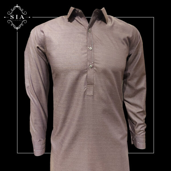 Light Brown Textured Shalwar Kameez - Image 2